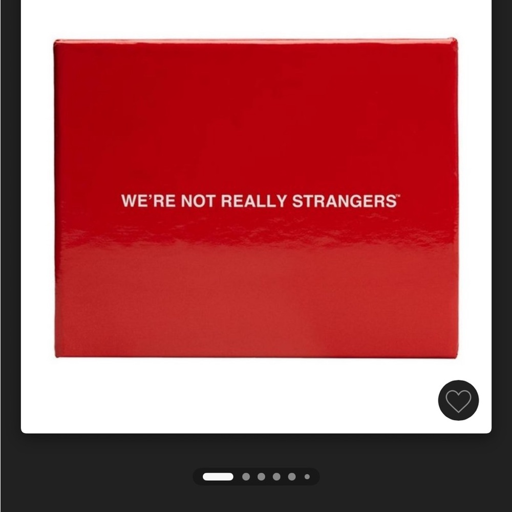 We're Not Really Strangers Red Card Game